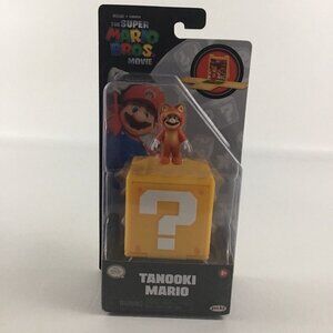 The Super Mario Bros Movie Tanooki Mario Mini Action Figure Mystery Block Toy